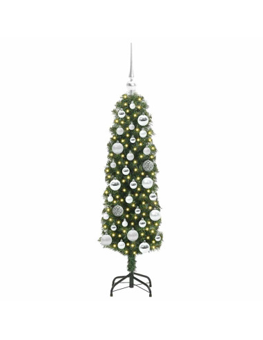 Albero di Natale artificiale with LEDs Verde 120 cm PVC