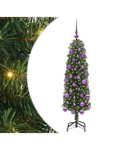 Albero di Natale artificiale with LEDs Verde 120 cm PVC