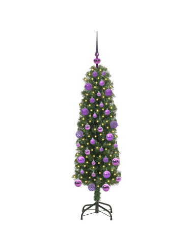 Albero di Natale artificiale with LEDs Verde 120 cm PVC