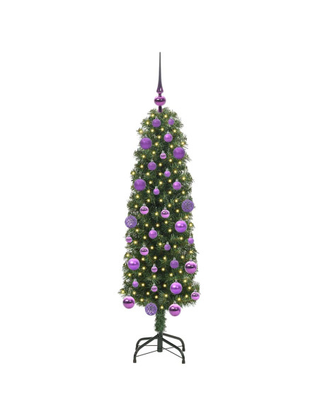 Albero di Natale artificiale with LEDs Verde 120 cm PVC