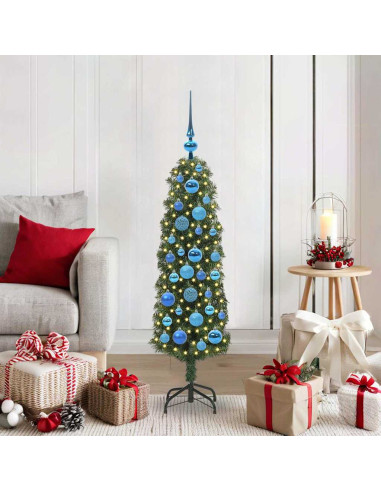 Albero di Natale artificiale with LEDs Verde 120 cm PVC