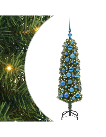 Albero di Natale artificiale with LEDs Verde 120 cm PVC