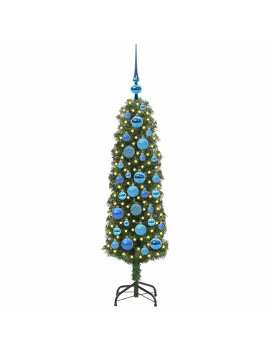 Albero di Natale artificiale with LEDs Verde 120 cm PVC