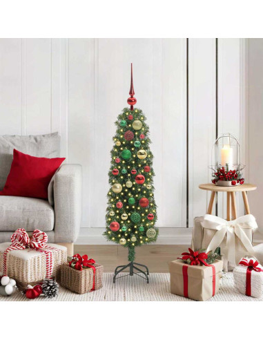 Albero di Natale artificiale with LEDs Verde 120 cm PVC