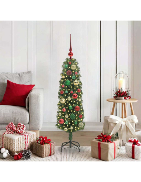 Albero di Natale artificiale with LEDs Verde 120 cm PVC