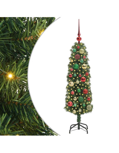 Albero di Natale artificiale with LEDs Verde 120 cm PVC