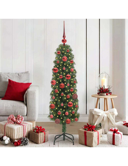 Albero di Natale artificiale with LEDs Verde 150 cm PVC
