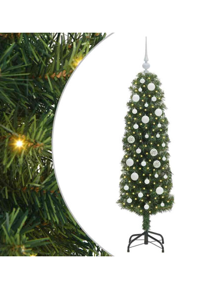 Albero di Natale artificiale with LEDs Verde 150 cm PVC