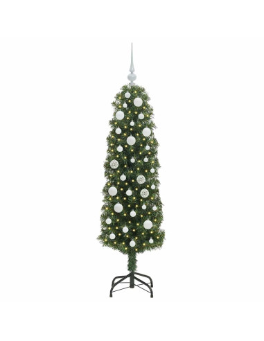 Albero di Natale artificiale with LEDs Verde 150 cm PVC