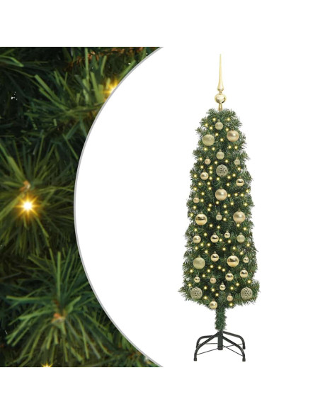 Albero di Natale artificiale with LEDs Verde 150 cm PVC
