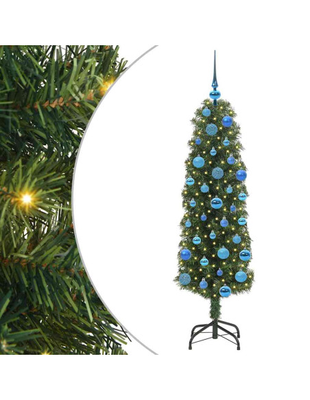Albero di Natale artificiale with LEDs Verde 150 cm PVC