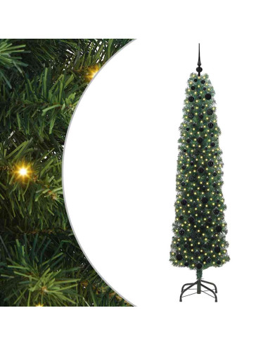 Albero di Natale artificiale with LEDs Verde 210 cm PVC