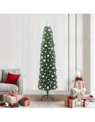 Albero di Natale artificiale with LEDs Verde 210 cm PVC