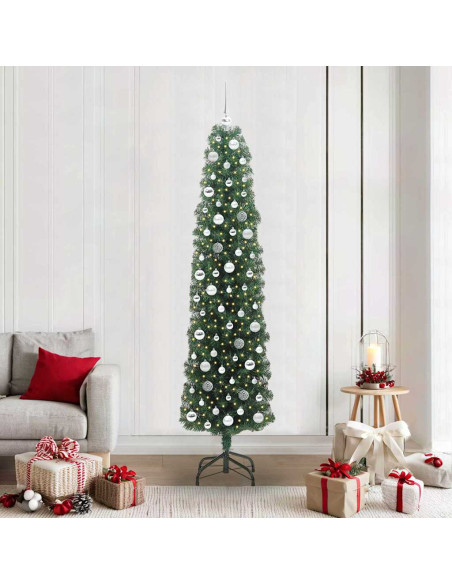 Albero di Natale artificiale with LEDs Verde 210 cm PVC