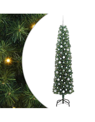 Albero di Natale artificiale with LEDs Verde 210 cm PVC