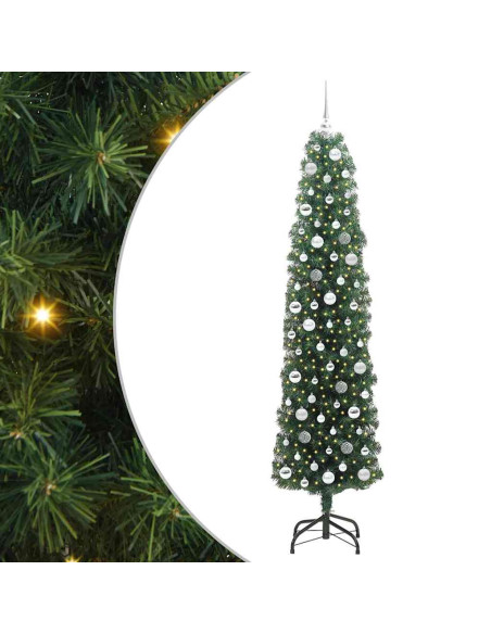 Albero di Natale artificiale with LEDs Verde 210 cm PVC