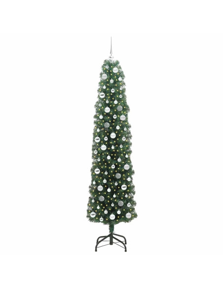 Albero di Natale artificiale with LEDs Verde 210 cm PVC