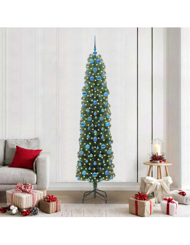 Albero di Natale artificiale with LEDs Verde 210 cm PVC