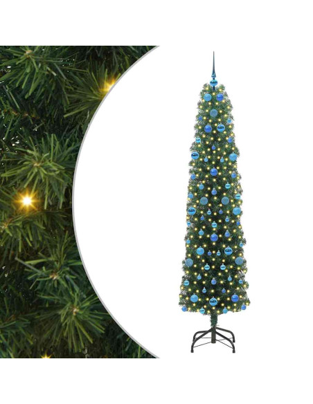Albero di Natale artificiale with LEDs Verde 210 cm PVC