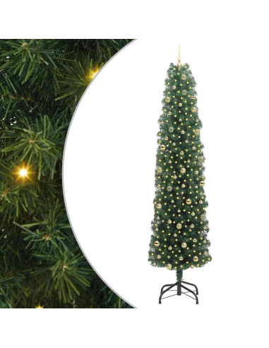Albero di Natale artificiale with LEDs Verde 240 cm PVC