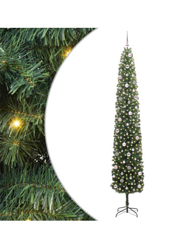 Albero di Natale artificiale with LEDs Verde 270 cm PVC