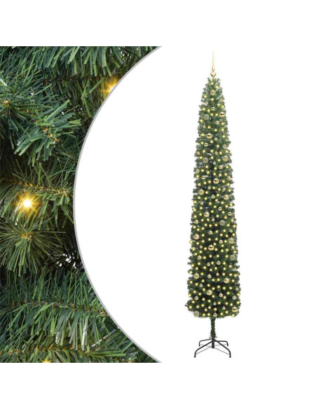 Albero di Natale artificiale with LEDs Verde 270 cm PVC