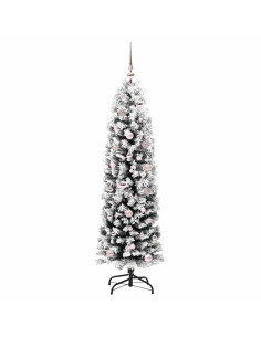 Albero di Natale artificiale Verde e bianco 150 cm PVC 2
