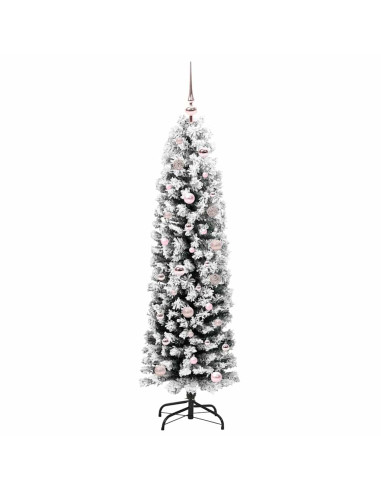 Albero di Natale artificiale Verde e bianco 150 cm PVC