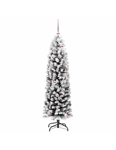 Albero di Natale artificiale Verde e bianco 150 cm PVC