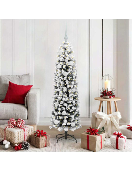 Albero di Natale artificiale Verde e bianco 150 cm PVC