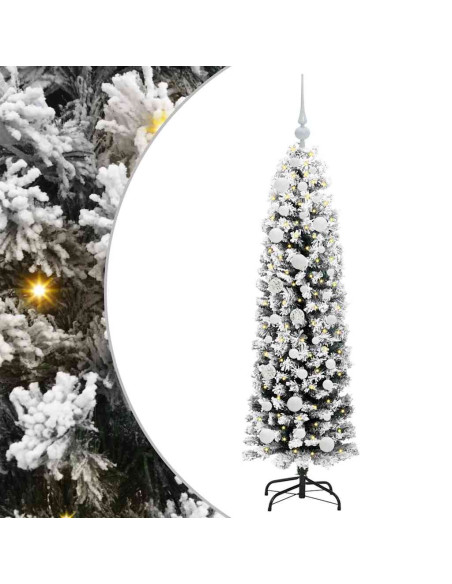 Albero di Natale artificiale Verde e bianco 150 cm PVC