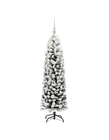 Albero di Natale artificiale Verde e bianco 150 cm PVC