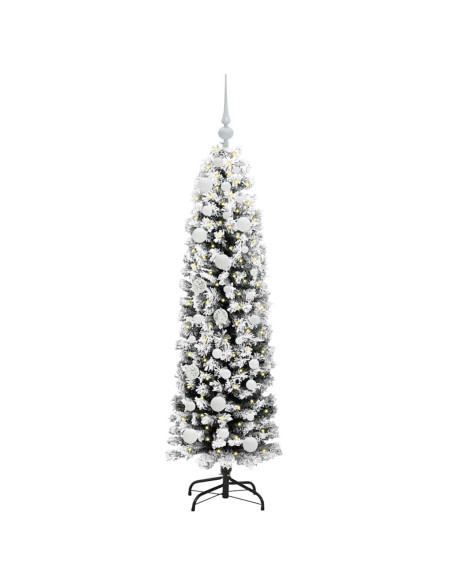 Albero di Natale artificiale Verde e bianco 150 cm PVC