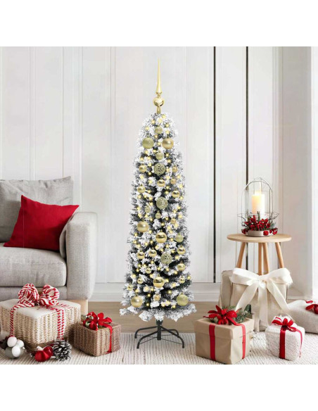 Albero di Natale artificiale Verde e bianco 150 cm PVC