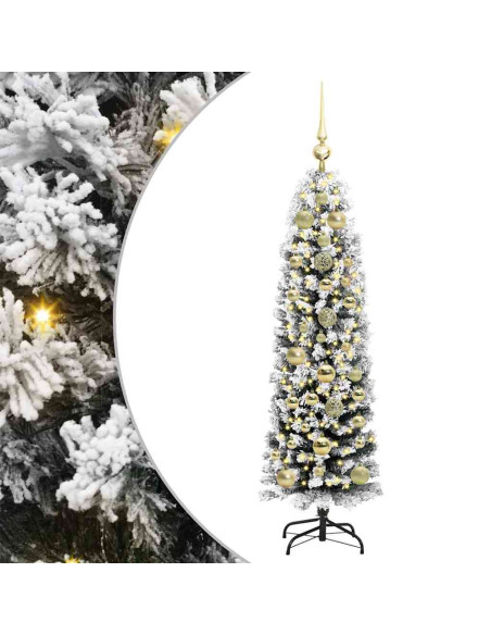 Albero di Natale artificiale Verde e bianco 150 cm PVC