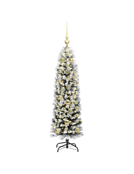 Albero di Natale artificiale Verde e bianco 150 cm PVC