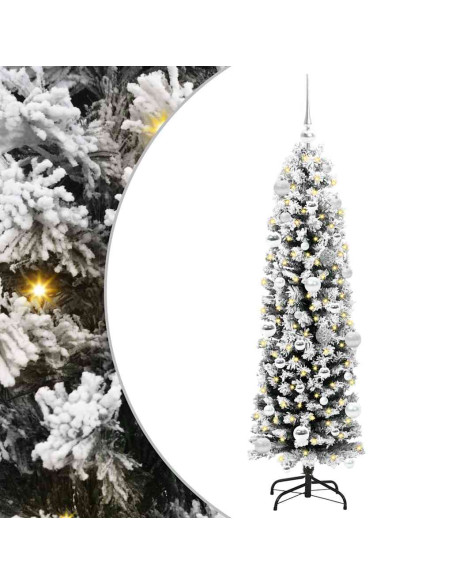 Albero di Natale artificiale Verde e bianco 150 cm PVC
