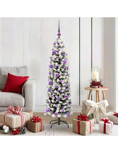 Albero di Natale artificiale Verde e bianco 150 cm PVC