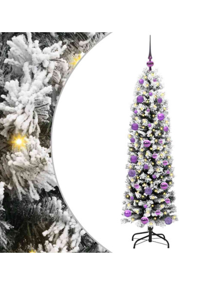 Albero di Natale artificiale Verde e bianco 150 cm PVC