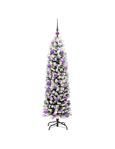 Albero di Natale artificiale Verde e bianco 150 cm PVC