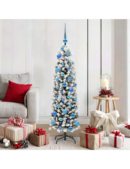 Albero di Natale artificiale Verde e bianco 150 cm PVC