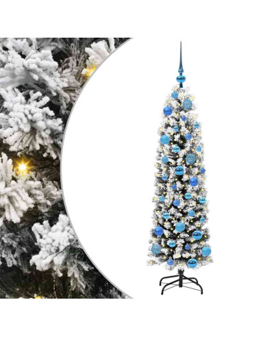 Albero di Natale artificiale Verde e bianco 150 cm PVC