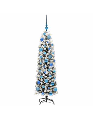 Albero di Natale artificiale Verde e bianco 150 cm PVC