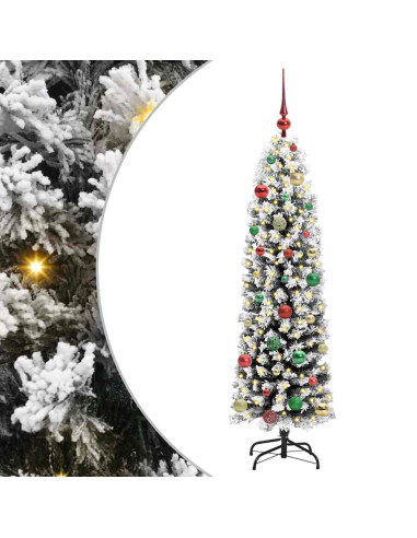 Albero di Natale artificiale Verde e bianco 150 cm PVC
