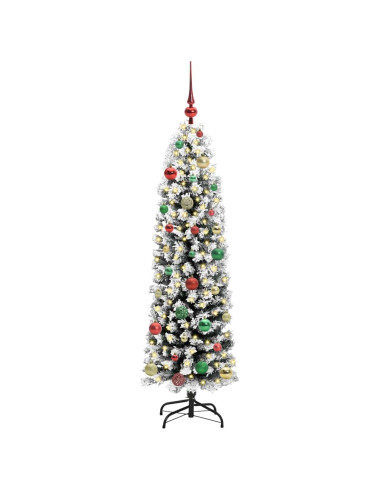 Albero di Natale artificiale Verde e bianco 150 cm PVC