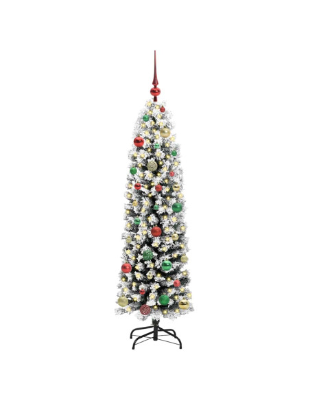 Albero di Natale artificiale Verde e bianco 150 cm PVC
