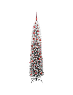 Albero di Natale artificiale Verde e bianco 180 cm PVC 2
