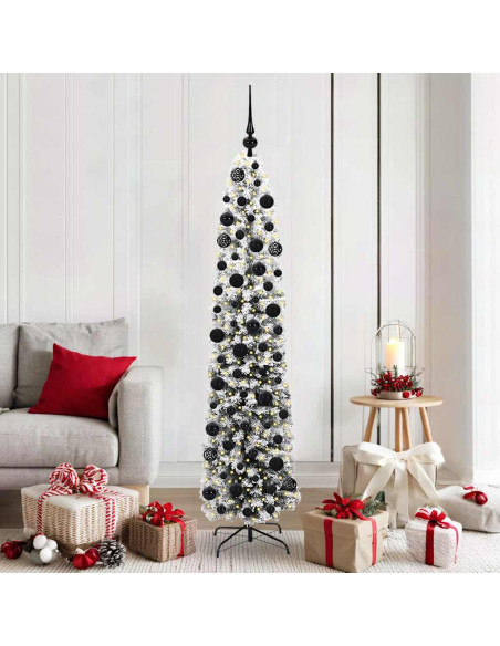 Albero di Natale artificiale Verde e bianco 180 cm PVC