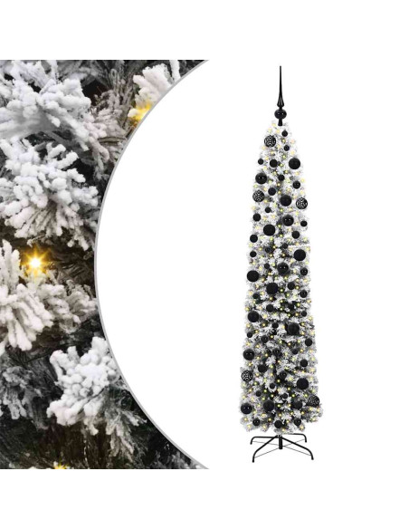 Albero di Natale artificiale Verde e bianco 180 cm PVC