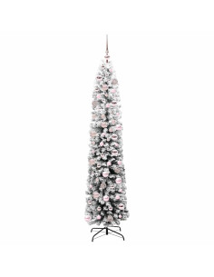Albero di Natale artificiale Verde e bianco 180 cm PVC 2